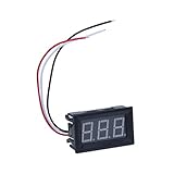 SODIAL(R) ミニパネルメーター電圧計DC 0 - 30V 20 mA黄色3本ケーブル