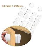 子の設定、磁気ベビーカップボード引き出しとロックのキャビネット安全ロック2キーと8 by Enflex – Heavy Dutyロックシステムwith 3 M接着テープとねじスパイク