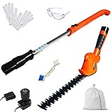 【YARD FORCE 軽量充電式コードレスバリカン2WAY（ハンド・高所ポール） ３役（生垣、高枝、芝刈）】＋「飛び葉枝花粉保護メガネ・軍手・切断葉枝入れ土のう袋付」 ※PM3時迄の弊社受注で土日祭