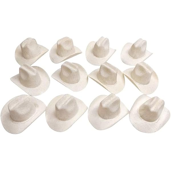 Mini Cowboy Hats For Bottles MINI WHITE Felt COWBOY HAT Western