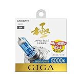 カーメイト 車用 ハロゲン ヘッドライト GIGA ワイドパワー H4 5000K 300/1040lm 日本製 車検対応 BD53