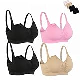「従来授乳ブラ4 Pack with Extendersリムーバブルパッドシームレスなマタニティブラ US サイズ: M カラー: マルチカラー