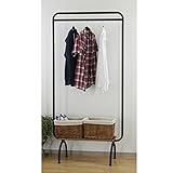 ハンガーラック ブティックハンガー 棚付き (ブラウン, W90cm)