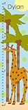 Green Leaf Art Growth Chart, Personalized Giraffe on Summer by Green Leaf Art
