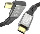 YIWENTEC USB4 8Kケーブル Thunderbolt 4対応 USB 4 Type-c ケーブル Ultra HD 8K@60Hz 100W 充電 40Gbps データ転送 外付けSSD eGPU USB-Cドッキング対応 (オスオス角度1.2m)