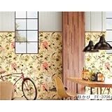 ボタニカル調 のりなし壁紙 サンゲツ FE-3706 92cm巾 20m巻〔防カビ〕〔日本製〕