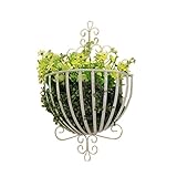 1stモール 壁掛け用 フラワーポット 花 ガーデニング インテリア オシャレ レトロ 雑貨 鉄 アイアン プレゼント ギフト (ホワイト) ST-A-37-WH