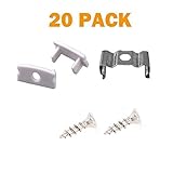 20個メタルマウントクリップとエンドキャップwith Screws for starlandled U形状LEDアルミチャンネル(for ASIN b071ft9sxk)