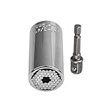 BaiFM Professional Universal Gator Socket Wrench Adapter Grip 7mm to 19mm with Power Drill Adapter a