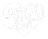 Sticker Shop Haru KIDS ＩＮ CAR ステッカー ハート型Bタイプ 15cm ホワイト