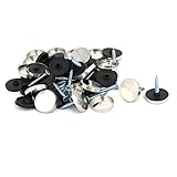 uxcell ミラースクリューネイル プラスチック ステンレス 20 x 24mm ラウンドキャップ 28個入り