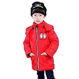 Kayiyasu カイヤス キッズダウンコート 子供ダウンジャケット 男の子中綿コート 子どもダウンコート ボーイズ フード付きダウンジャケット 厚手 ロング丈 021-cyfz-002(110cm 