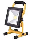超薄型 20W LED投光器 充電式 バッテリー内蔵 2300LM 電球色 発光色 イエロー 防水防塵 長時間点灯 軽量化持ちやすい!【1年保証】
