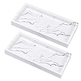 2個 大理石調トレイ アクセサリートレー 樹脂製 玄関小物入れ 洗面台 化粧台 卓上 ジュエリー 収納トレー ホワイト 20×10×2.5cm