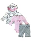 Little Wonders幼児女の子ピンクLeopardパンツクリーパー&パーカージャケットセット カラー: ピンク