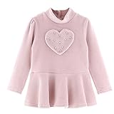 Brightup女の子の冬の暖かいブラウス、子供の長袖シャツドレス、秋のフリースプルオーバートップス