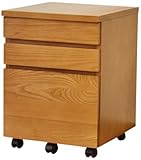 ライフスタイリングショップ サイドチェスト 幅42×奥行43 木製 キャスター 袖机 ライトブラウン LS-385LB
