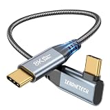 ZeroneTeck ライトアングル USB C - USB Cケーブル 40Gbps/8K/240W 0.3M ブラック