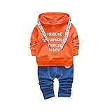 (プタス)Putars ベビー服 子供服 上下セット パーカー ジーパン 男の子 長袖 三色 可愛い 秋 冬 スポーツ 運動会 旅行 記念日 プレゼント 12-36ヶ月 (ベビーシューズは含みません)