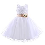 Pettigirl女の子 子供ドレス ガールズワンピース フラワードレス 可愛いリボン 花柄 結婚式 [並行輸入品]