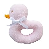 日本製 ベビー用ラトル　リング型　鈴入りがらがら　ひよこ　ピンク