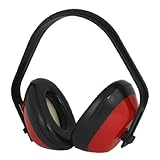 uxcell　防音用イヤーマフ　ノイズイヤーマフ　耳カバー 騒音防止　調節可能　スポンジパッド　工業用　品質保証　プラスチック　ブラック　レッド