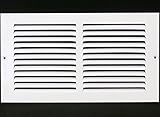 12 " W x 6 " HスチールReturnエアグリル – Sidewall and Cieling – HVACダクトカバー – ホワイト[外側寸法: 13.75 " W x 7.75 " H 