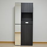 靴箱 幅75 シューズボックス 玄関収納 ミラー付 下駄箱 ハイタイプ LEDライト 姿見 鏡付き下駄箱 AYU-3-287-F (ダークブラウン)