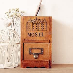 Amazon Co Jp アンティーク風 引出付 かわいい 木製 ペン立て オシャレな インテリア雑貨 ホーム キッチン