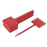 【ノーブランド品】プラスチック　タグ　マーカー　ガーデニングラベル　植物の花のラベル　ホルダー　Tタイプ タグ　保育園 庭　レッド　２０個