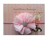2.5 Chiffon Frayed Ballerina Flower baby PoshNPretty headband - Light Pink by PoshNPretty