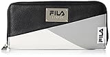 [フィラ] フェイクレザー 財布 長財布 ラウンドファスナー メタル 切り替え FIMS-0401 レディース FIMS-0401BK ブラック