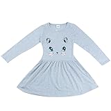 Ochine 女の子 長袖 猫柄 ワンピース ドレス ガールズ 女児 かわいいワンピ 春夏 子供洋服 誕生日 入学式 子供の日 三五七 遊園地 演奏会に