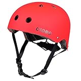 GIORO スポーツヘルメット サイズ調整可能 アイススケート スケートボード 自転車 保護用ヘルメット 子供大人兼用  (赤, M)