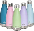 MIRA 12オンス ステンレススチール 真空断熱ウォーターボトル - 二重壁コーラ形状サーモス - 24時間保冷 12時間保温 - 再利用可能な金属製ウォーターボトル - 子供用漏れ防止スポーツフラスコ - サボテングリーン