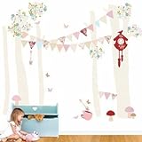 Oopsy Daisy Birch Tree Forest Vintage Girl Peel and Place, Neutral/Pastel/Pink, 54" x 60" by Oopsy D