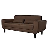 (OSJ) ソファ ソファー ソファベッド レトロ風ソファー 2人掛け モダン 背もたれ 肘付きソファー ローソファー カウチソファー (ダークブラウン)