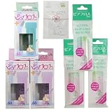 ピアフロス つめかえフロス 60本 各3個セット 透明 シークレットピアス 付属 ピアス穴掃除液(ミント1個・ローズ2個)