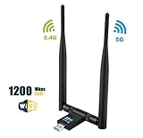 2019アップデート WiFi 無線LAN子機 無線LAN AC1200Mbp高速モデル デュ...