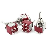 トグルスイッチ，SODIAL(R) 4Pcs AC 250V 2A 120V 5A 6ピン端子ON / OFF / ON DPDTトグルスイッチ