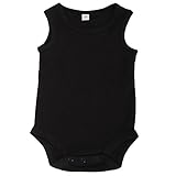 (ベイビーバグズ) Babybugz ベビー・赤ちゃん用 オーガニックコットン ノースリーブ ボディースーツ ロンパースーツ カバーオール つなぎ (6-12ヶ月) (ブラック)