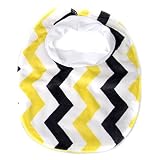 Drew's Fuzzy Yellow Chevron Baby Bib by Crummy Bunny