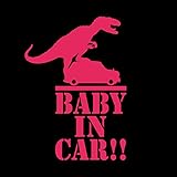 怪獣が乗ってる!? Baby in car カッティング ステッカー ショッキングピンク 濃桃