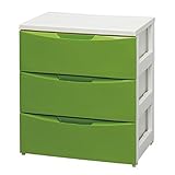アイリスオーヤマ チェスト カラーコーディネート レギュラー 3段 幅55cm ホワイト/グリーン COD-553