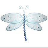 Hanging Dragonfly Blue Glitterナイロントンボメッシュデコレーション装飾赤ちゃん保育園寝室、女の子ルーム天井壁装飾、ウェディング、誕生日パーティー、ベビーシャワー、バスルー