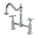 Kingston Brass KS1171BEX 8 Centerset Kitchen Faucet Less Sprayer, Polished Chrome, 8-3/4 In Spout Re