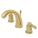 Kingston Brass KB8982NDL 5-1/4-Inch in Spout Reach NuvoFusion Goose Neck Spout Widespread Lavatory F