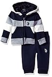 U.S. Polo Assn. Baby Boys' 2 Piece Fleece Jog Set 0709-Navy 3/6 Months [並行輸入品]