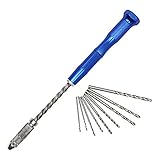 JWKZone ハンドドリル 穴あけ工具 ピンバイス 手動ドリル DIY工具 1.0/1.5/2.0/2.5/3.0mm コンパクト 工芸品/琥珀/真珠/木/クルミ/プラスチックなどに適用 (半自動