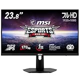 MSI G244F ゲーミングモニター 応答速度1ms(GtoG)実現 Rapid IPSパネル スリムベゼル 鮮やかな発色 フルHD/23